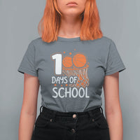 100th Day of School T Shirt For Women Basketball Theme for Kids