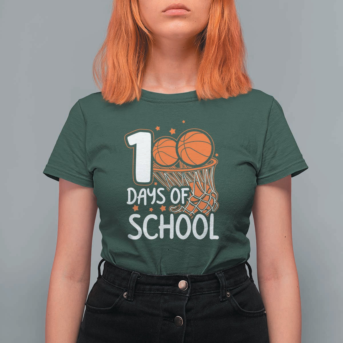 100th Day of School T Shirt For Women Basketball Theme for Kids