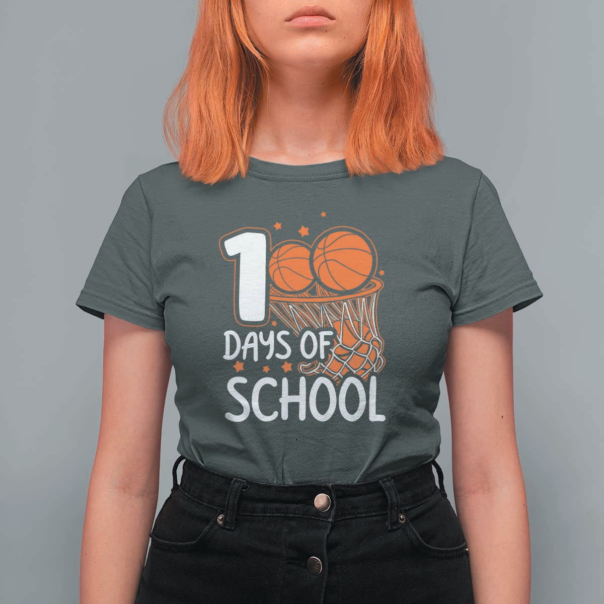 100th Day of School T Shirt For Women Basketball Theme for Kids
