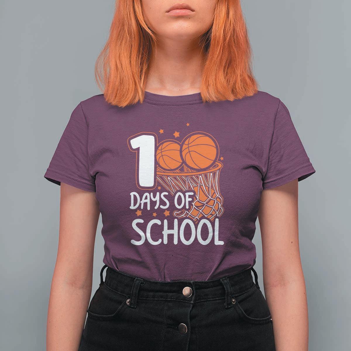100th Day of School T Shirt For Women Basketball Theme for Kids