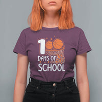 100th Day of School T Shirt For Women Basketball Theme for Kids