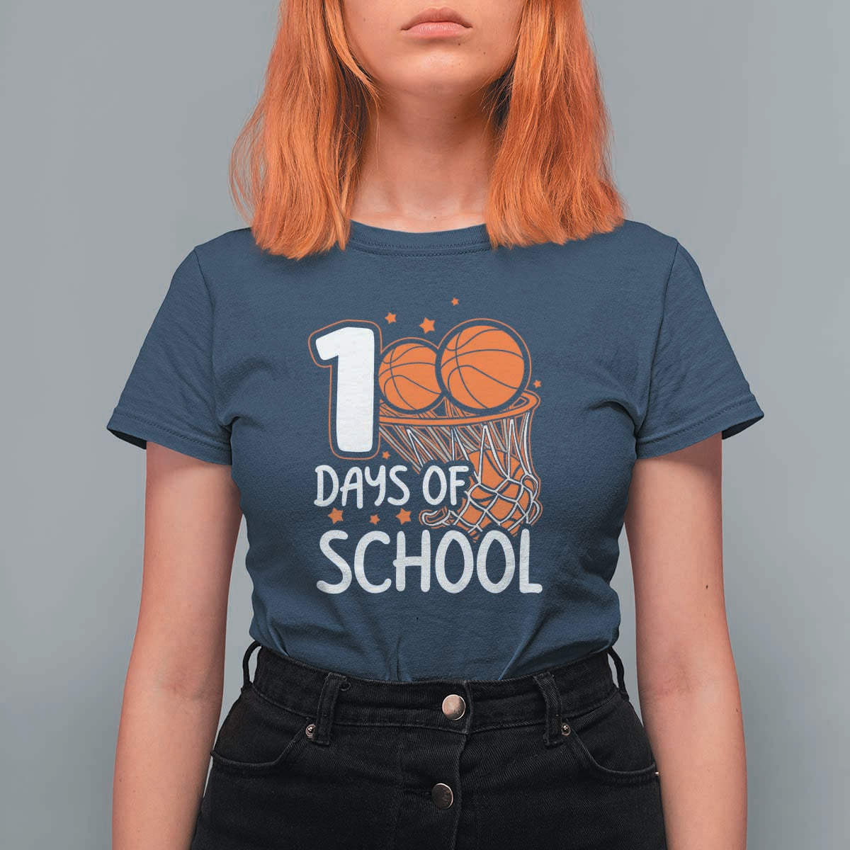 100th Day of School T Shirt For Women Basketball Theme for Kids
