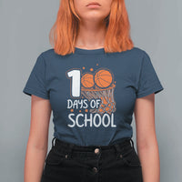 100th Day of School T Shirt For Women Basketball Theme for Kids
