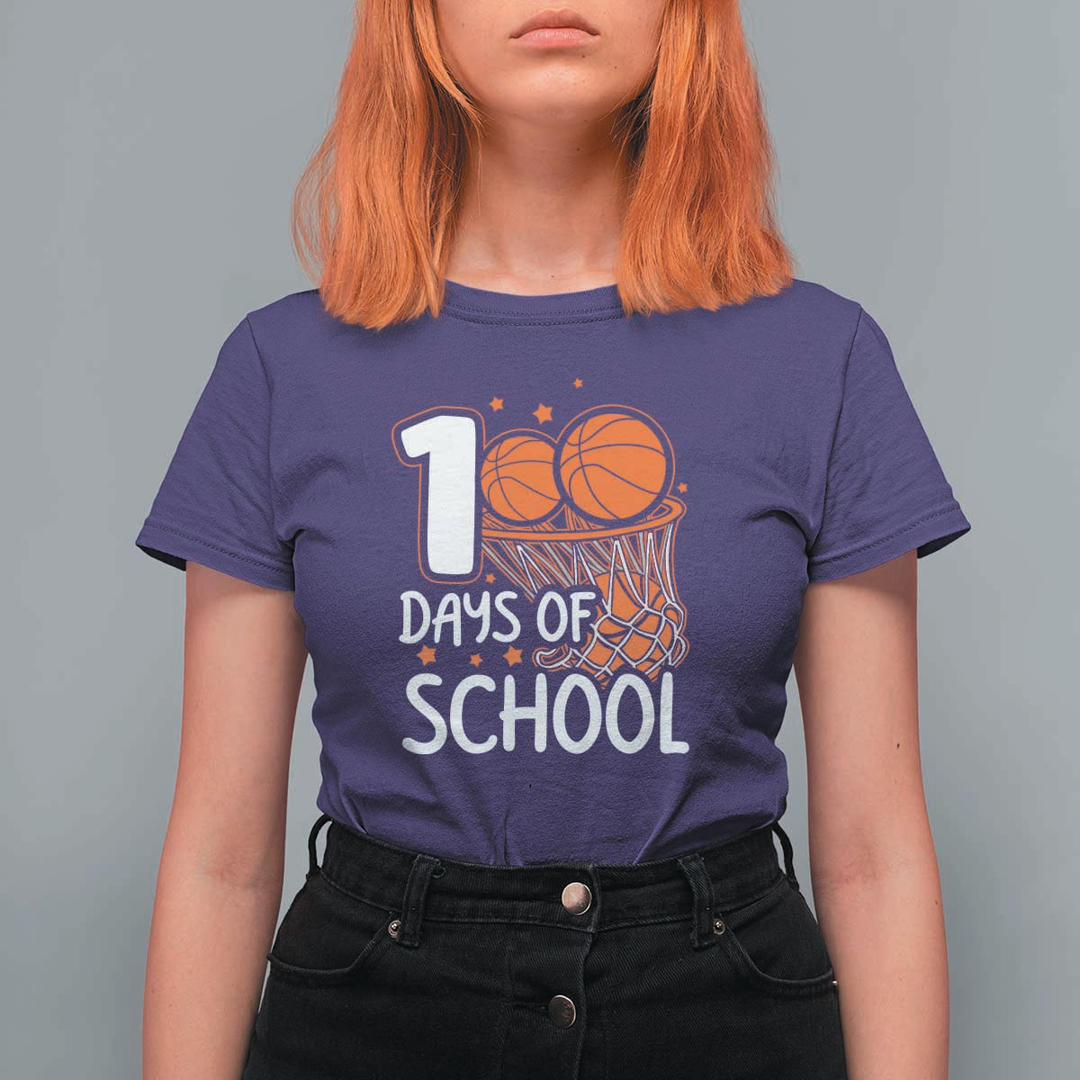 100th Day of School T Shirt For Women Basketball Theme for Kids