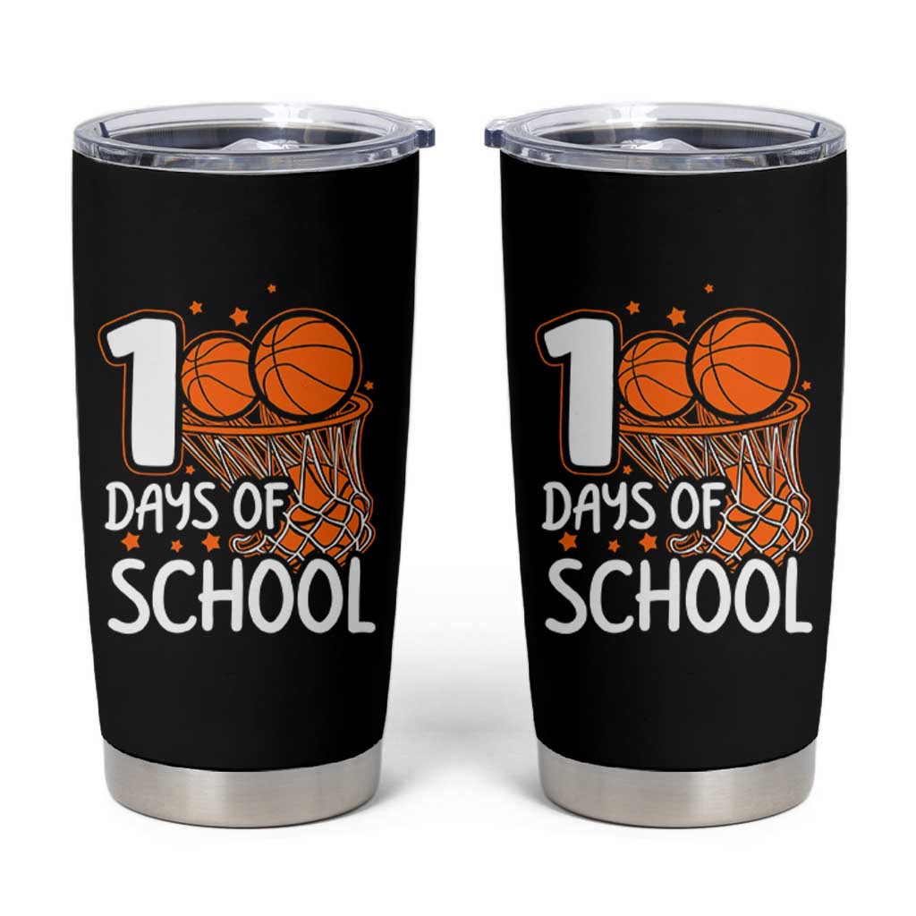 100 Days of Rocking School Basketball Tumbler Cup Cool Kids Sports Gift