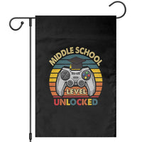 Middle School Level Unlocked Garden Flag Funny Gamer First Day of Middle School
