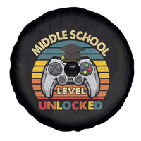 Middle School Level Unlocked Spare Tire Cover Funny Gamer First Day of Middle School
