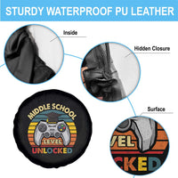 Middle School Level Unlocked Spare Tire Cover Funny Gamer First Day of Middle School