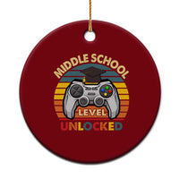 Middle School Level Unlocked Ceramic Ornament Funny Gamer First Day of Middle School