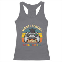 Middle School Level Unlocked Racerback Tank Top Funny Gamer First Day of Middle School