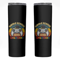 Middle School Level Unlocked Skinny Tumbler Funny Gamer First Day of Middle School