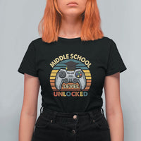 Middle School Level Unlocked T Shirt For Women Happy First Day of Middle School