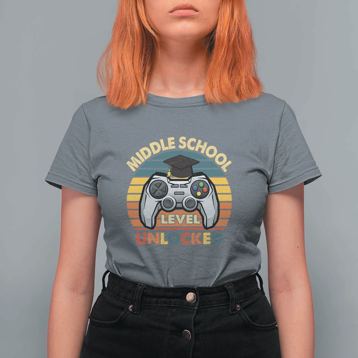 Middle School Level Unlocked T Shirt For Women Happy First Day of Middle School
