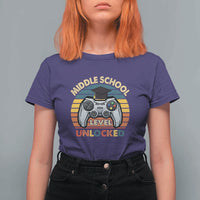 Middle School Level Unlocked T Shirt For Women Happy First Day of Middle School