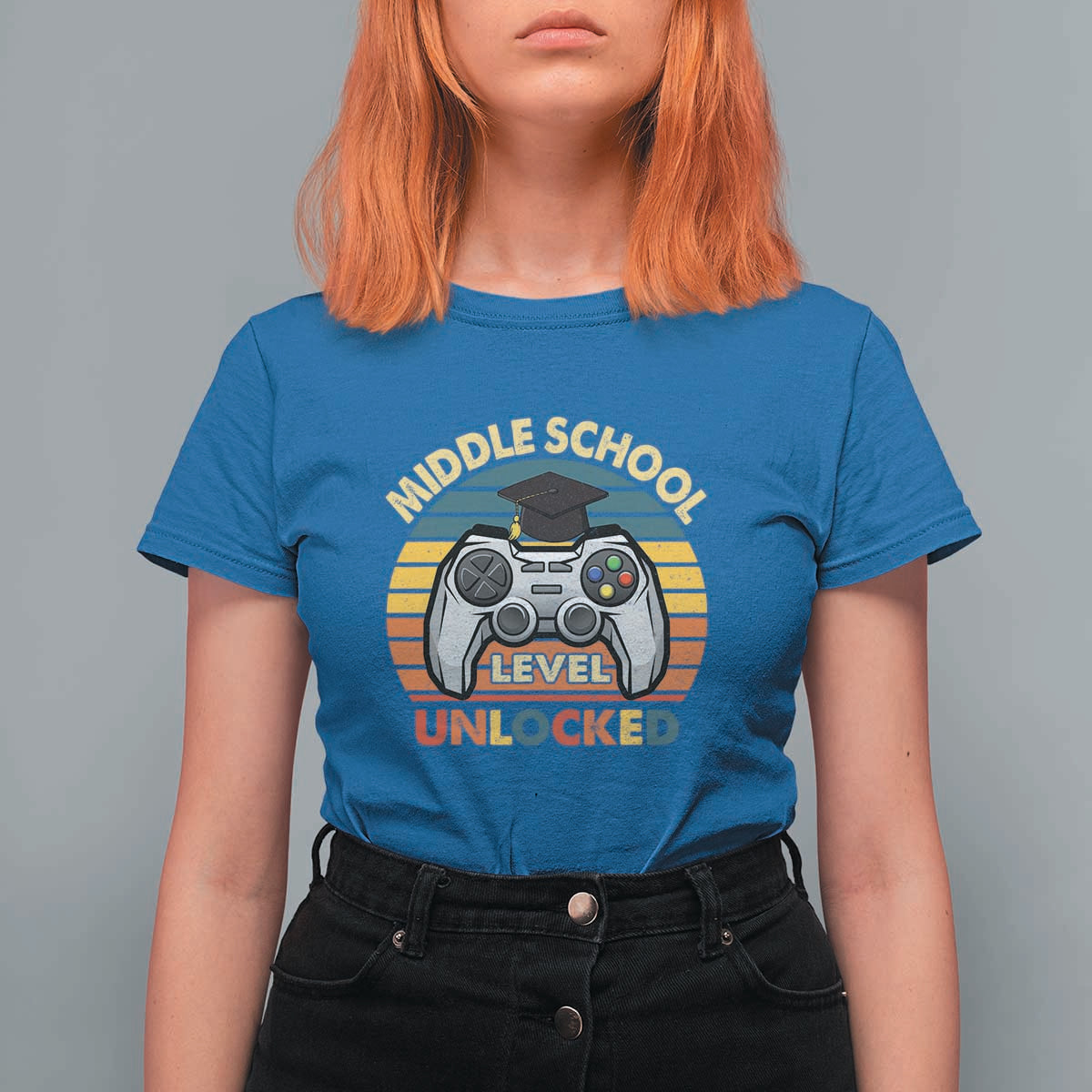 Middle School Level Unlocked T Shirt For Women Happy First Day of Middle School