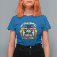 Middle School Level Unlocked T Shirt For Women Happy First Day of Middle School