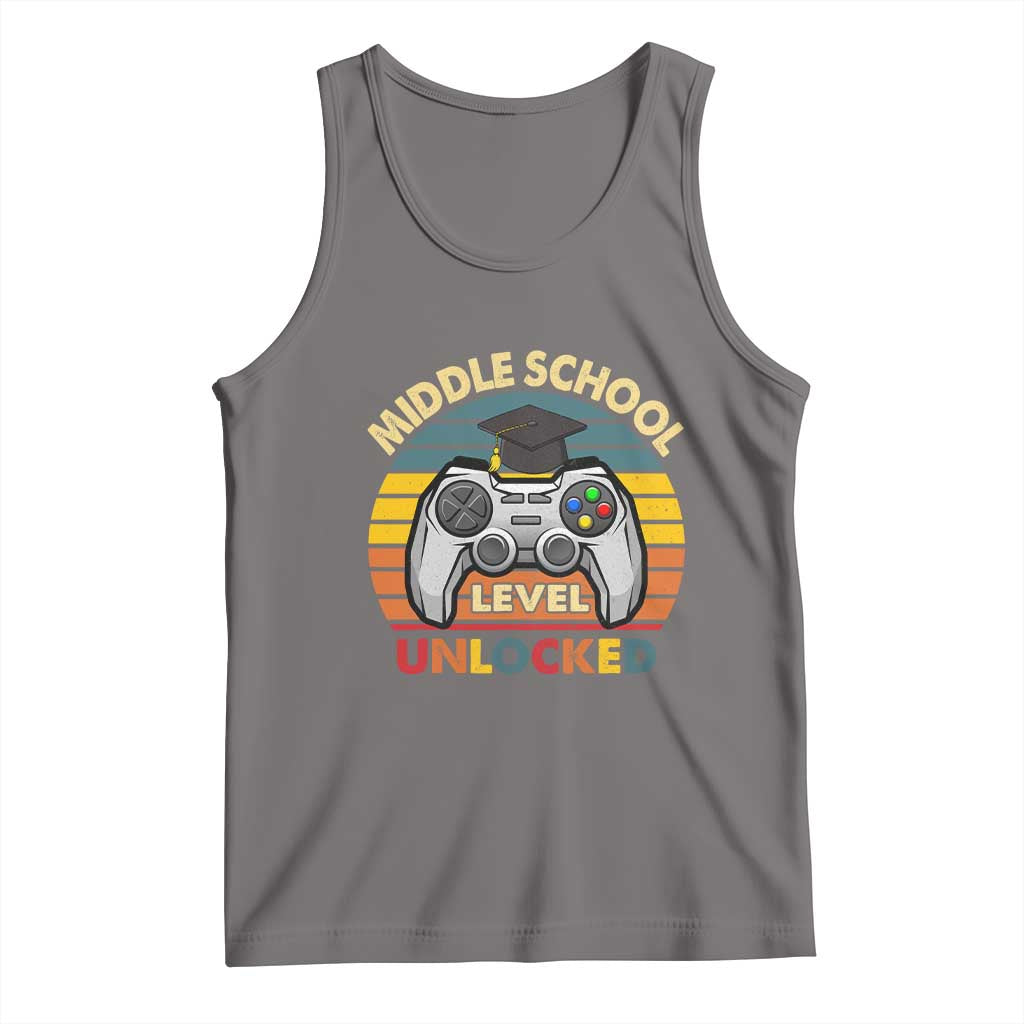 Middle School Level Unlocked Tank Top Funny Gamer First Day of Middle School