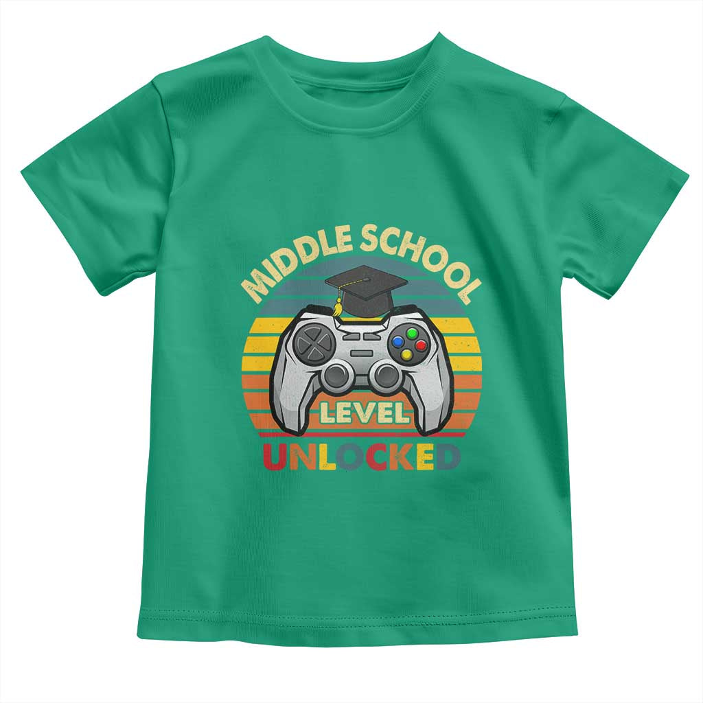 Middle School Level Unlocked Toddler T Shirt Funny Gamer First Day of Middle School