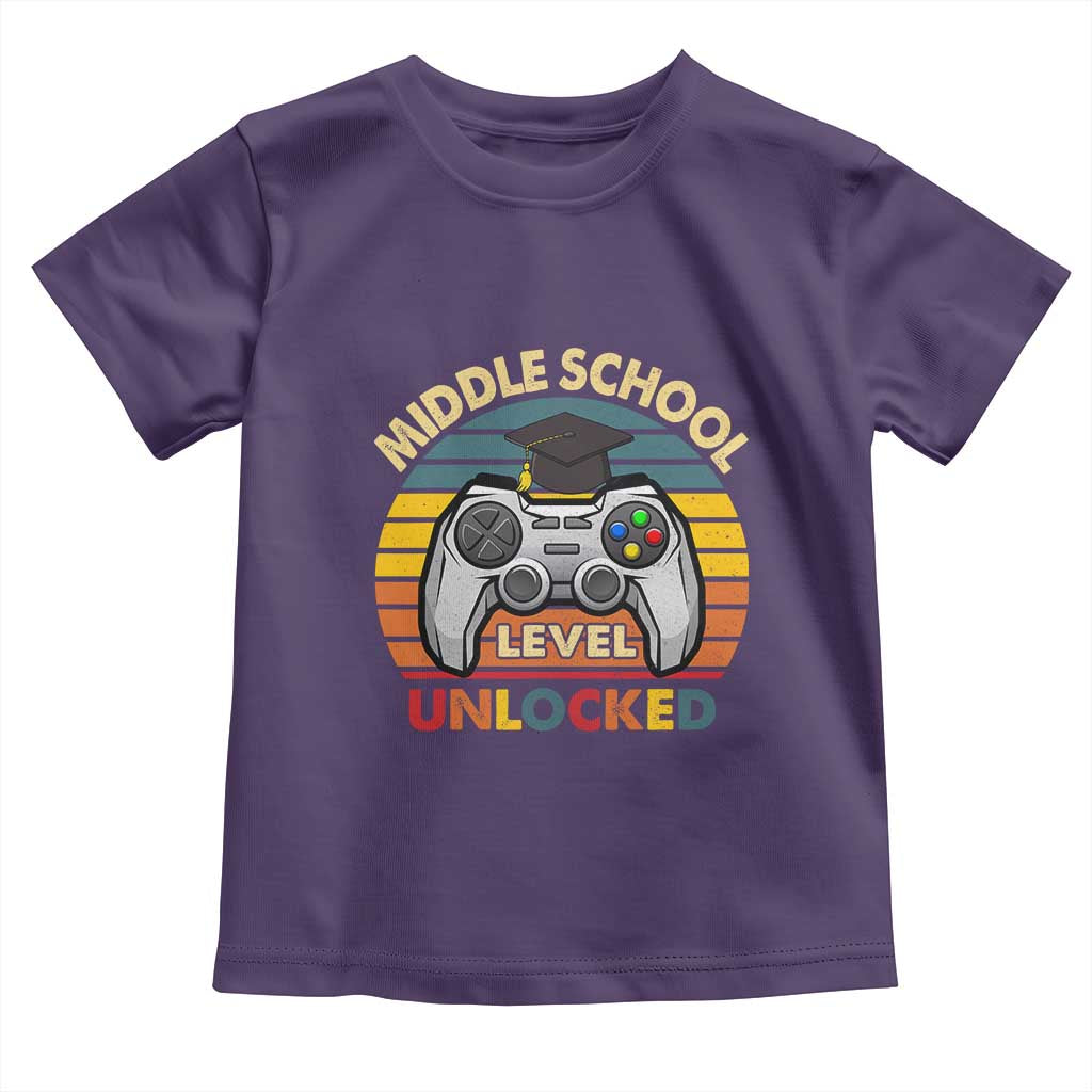Middle School Level Unlocked Toddler T Shirt Funny Gamer First Day of Middle School