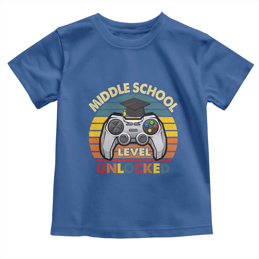 Middle School Level Unlocked Toddler T Shirt Funny Gamer First Day of Middle School