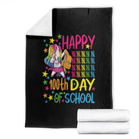 Happy 100th Day of School Unicorn Throw Blanket Magical Girls Celebration Gift