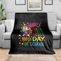 Happy 100th Day of School Unicorn Throw Blanket Magical Girls Celebration Gift