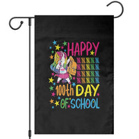 Happy 100th Day of School Unicorn Garden Flag Magical Girls Celebration Gift