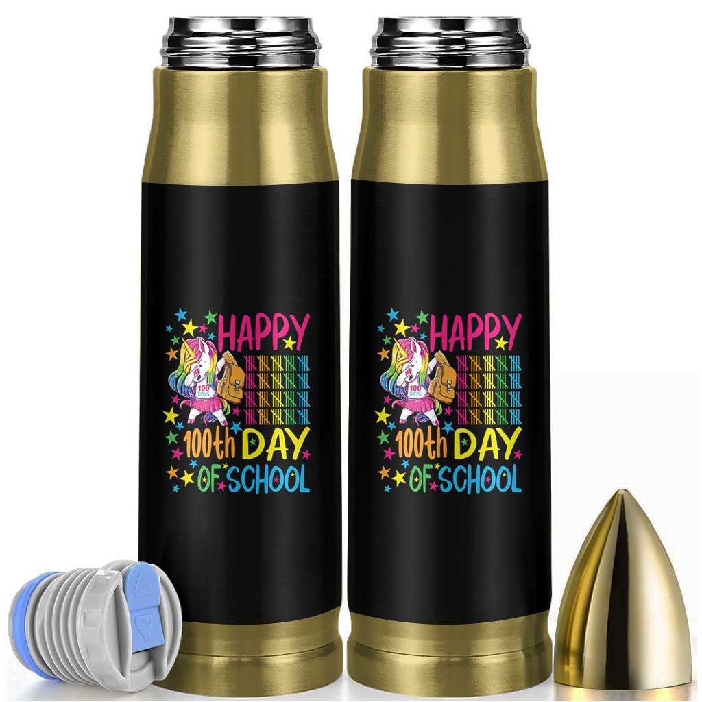 Happy 100th Day of School Unicorn Bullet Tumbler Magical Girls Celebration Gift