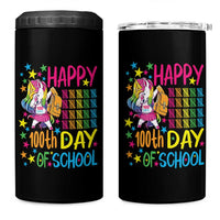 Happy 100th Day of School Unicorn 4 in 1 Can Cooler Tumbler Magical Girls Celebration Gift