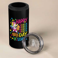 Happy 100th Day of School Unicorn 4 in 1 Can Cooler Tumbler Magical Girls Celebration Gift