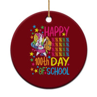 Happy 100th Day of School Unicorn Ceramic Ornament Magical Girls Celebration Gift