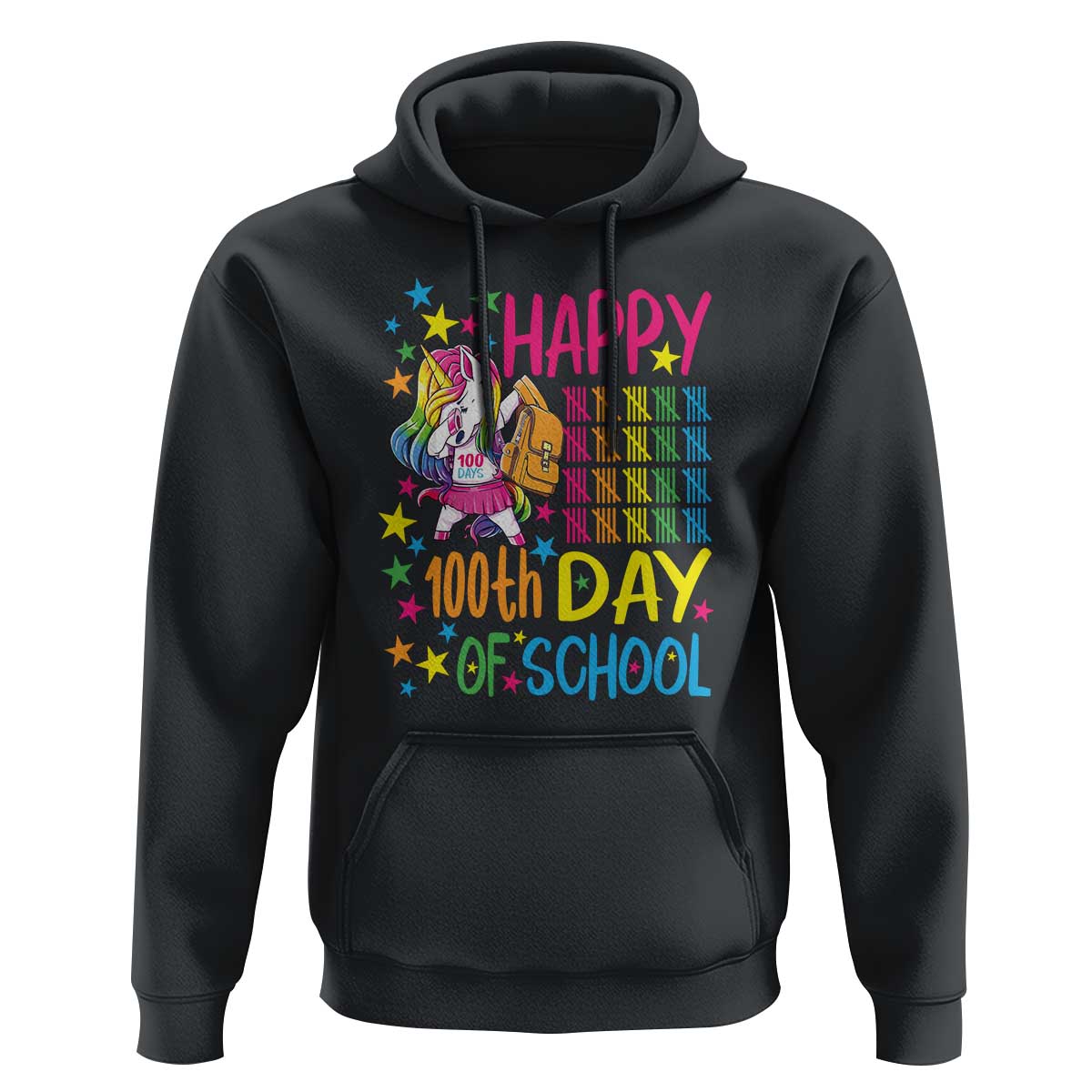 Happy 100th Day of School Unicorn Hoodie Celebration Design - Wonder Print Shop