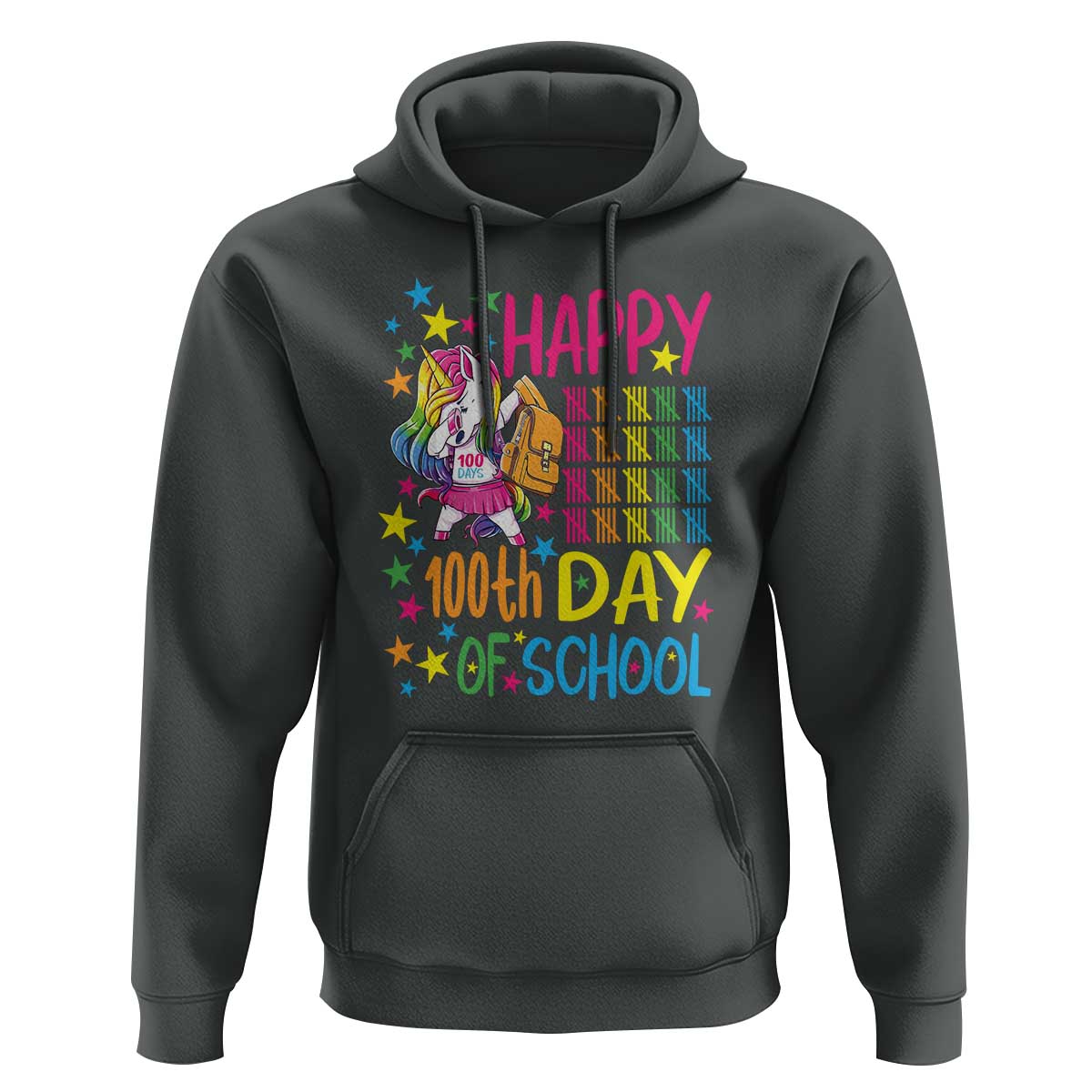 Happy 100th Day of School Unicorn Hoodie Celebration Design - Wonder Print Shop