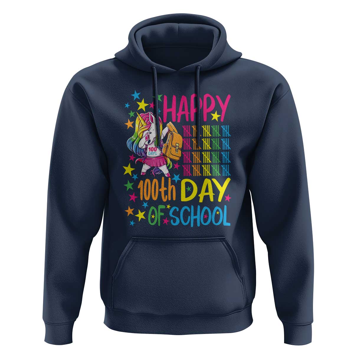 Happy 100th Day of School Unicorn Hoodie Celebration Design - Wonder Print Shop