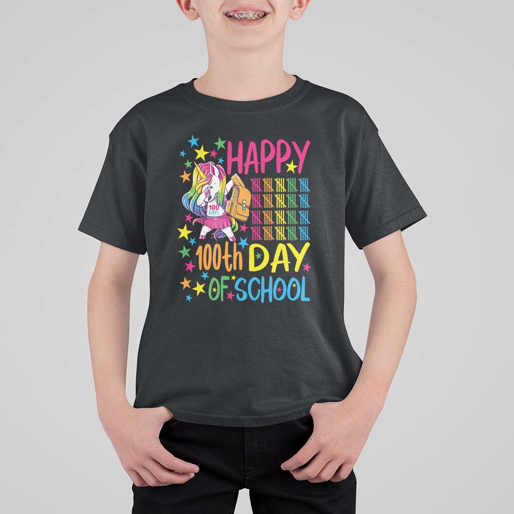 Happy 100th Day of School Unicorn T Shirt For Kid Celebration Design