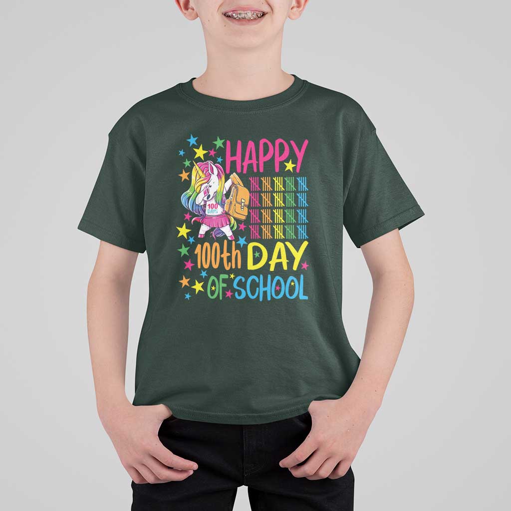 Happy 100th Day of School Unicorn T Shirt For Kid Celebration Design