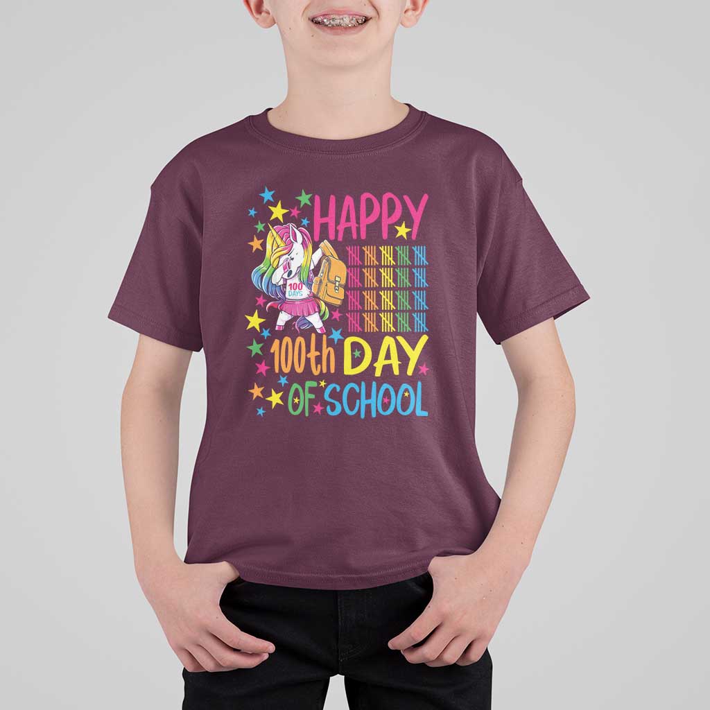 Happy 100th Day of School Unicorn T Shirt For Kid Celebration Design