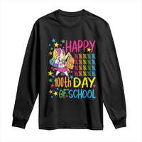Happy 100th Day of School Unicorn Long Sleeve Shirt Magical Girls Celebration Gift