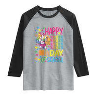 Happy 100th Day of School Unicorn Raglan Shirt Magical Girls Celebration Gift
