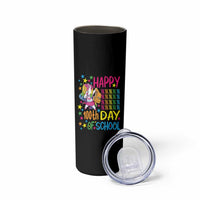 Happy 100th Day of School Unicorn Skinny Tumbler Magical Girls Celebration Gift
