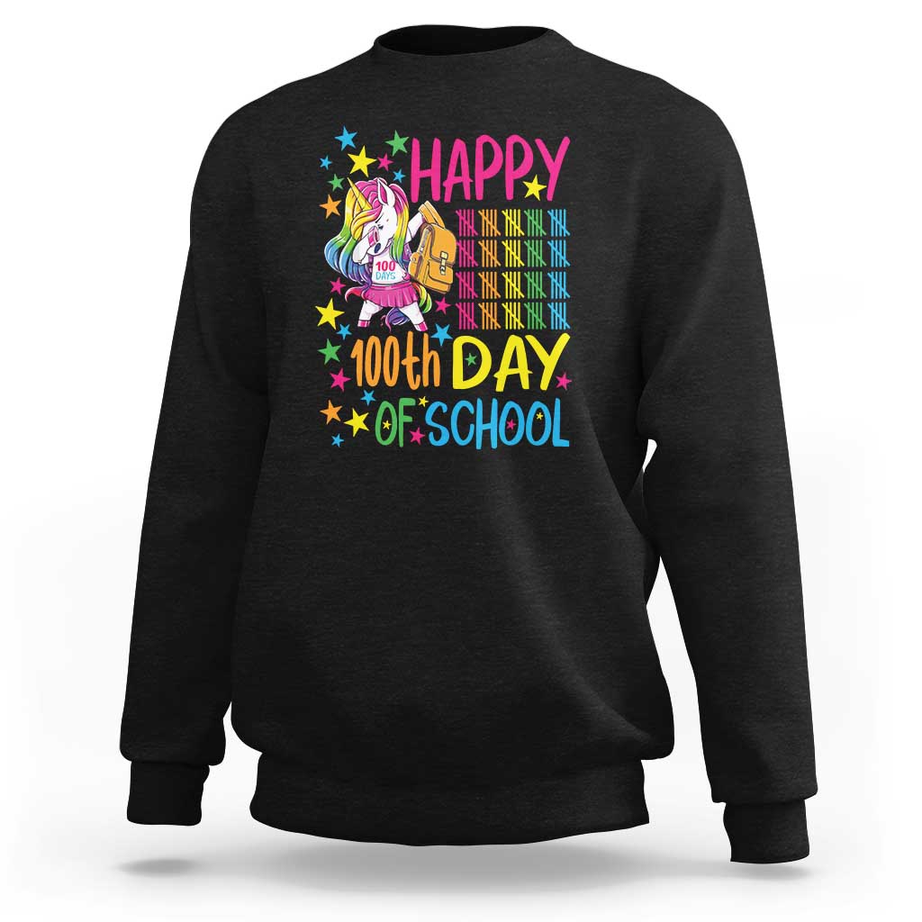 Happy 100th Day of School Unicorn Sweatshirt Celebration Design - Wonder Print Shop