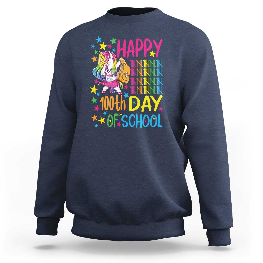 Happy 100th Day of School Unicorn Sweatshirt Celebration Design - Wonder Print Shop