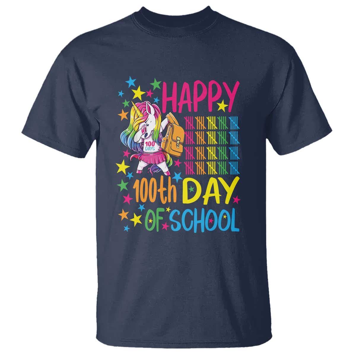 Happy 100th Day of School Unicorn T Shirt Celebration Design - Wonder Print Shop