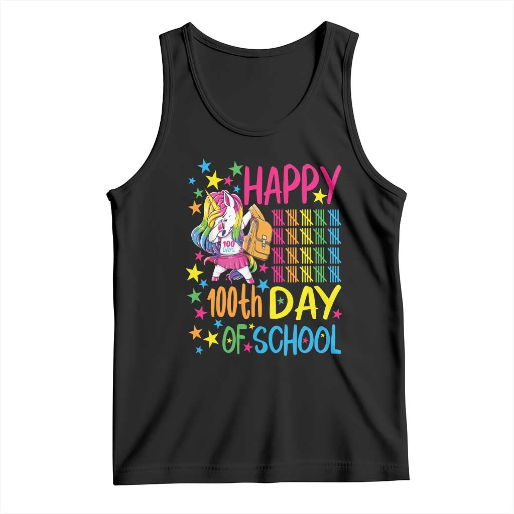 Happy 100th Day of School Unicorn Tank Top Magical Girls Celebration Gift