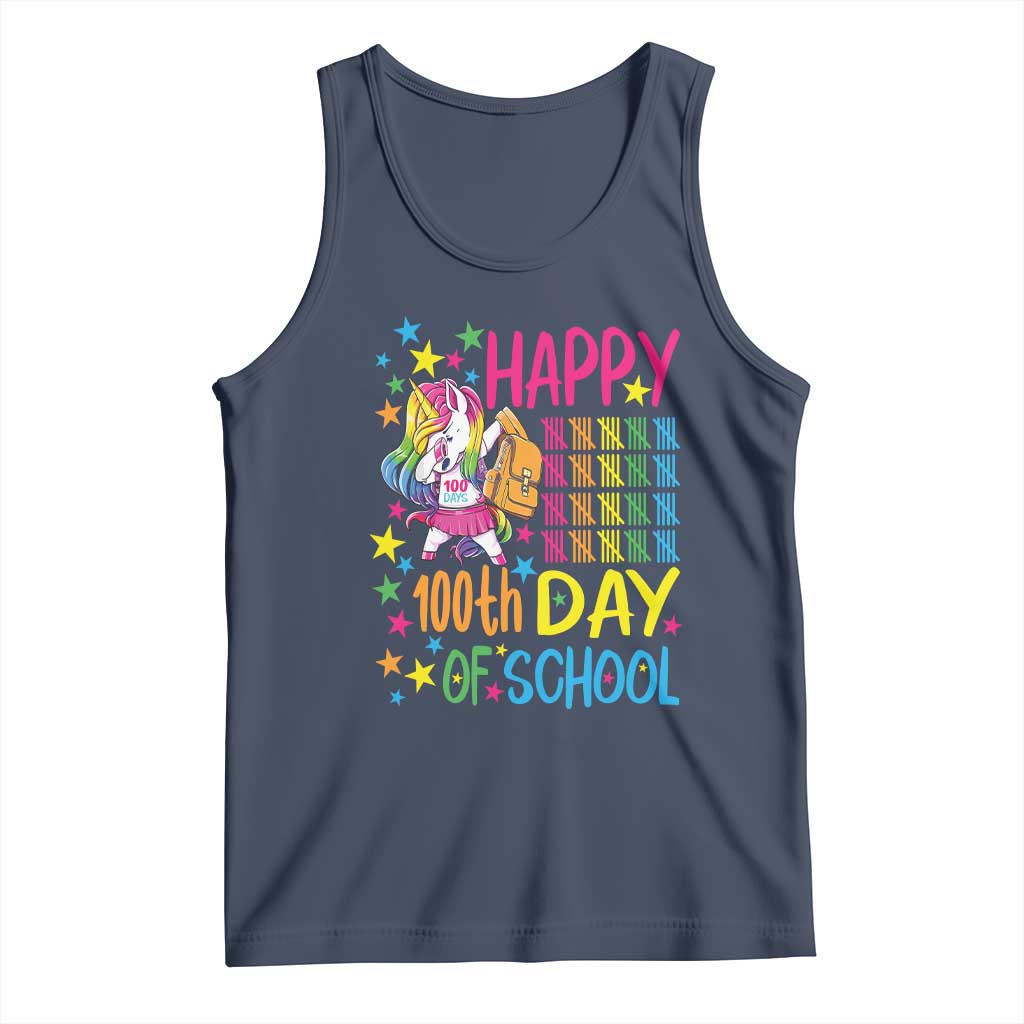 Happy 100th Day of School Unicorn Tank Top Magical Girls Celebration Gift