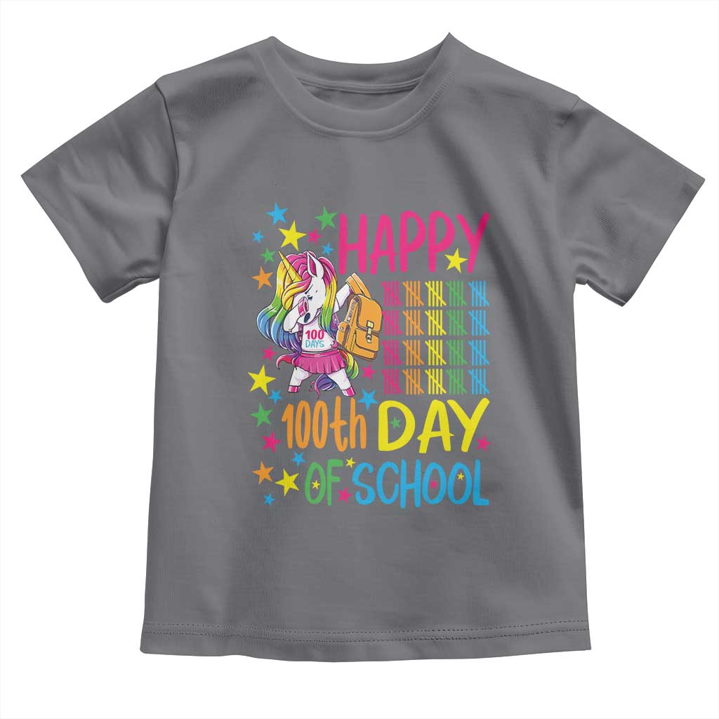 Happy 100th Day of School Unicorn Toddler T Shirt Magical Girls Celebration Gift