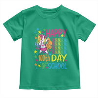 Happy 100th Day of School Unicorn Toddler T Shirt Magical Girls Celebration Gift