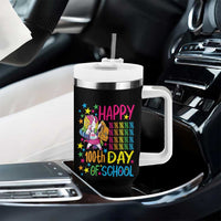 Happy 100th Day of School Unicorn Tumbler With Handle Magical Girls Celebration Gift