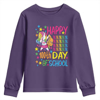 Happy 100th Day of School Unicorn Youth Sweatshirt Magical Girls Celebration Gift