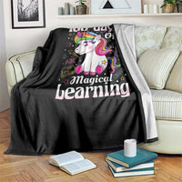 Magical Unicorn 100th Day of School Throw Blanket Cute Girls Celebration Gift
